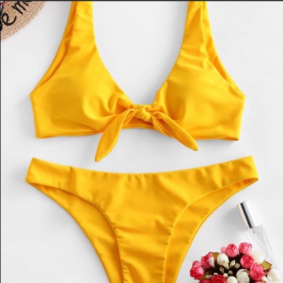 Yellow neon bathing suit (top & bottom) - Picture 1 of 2